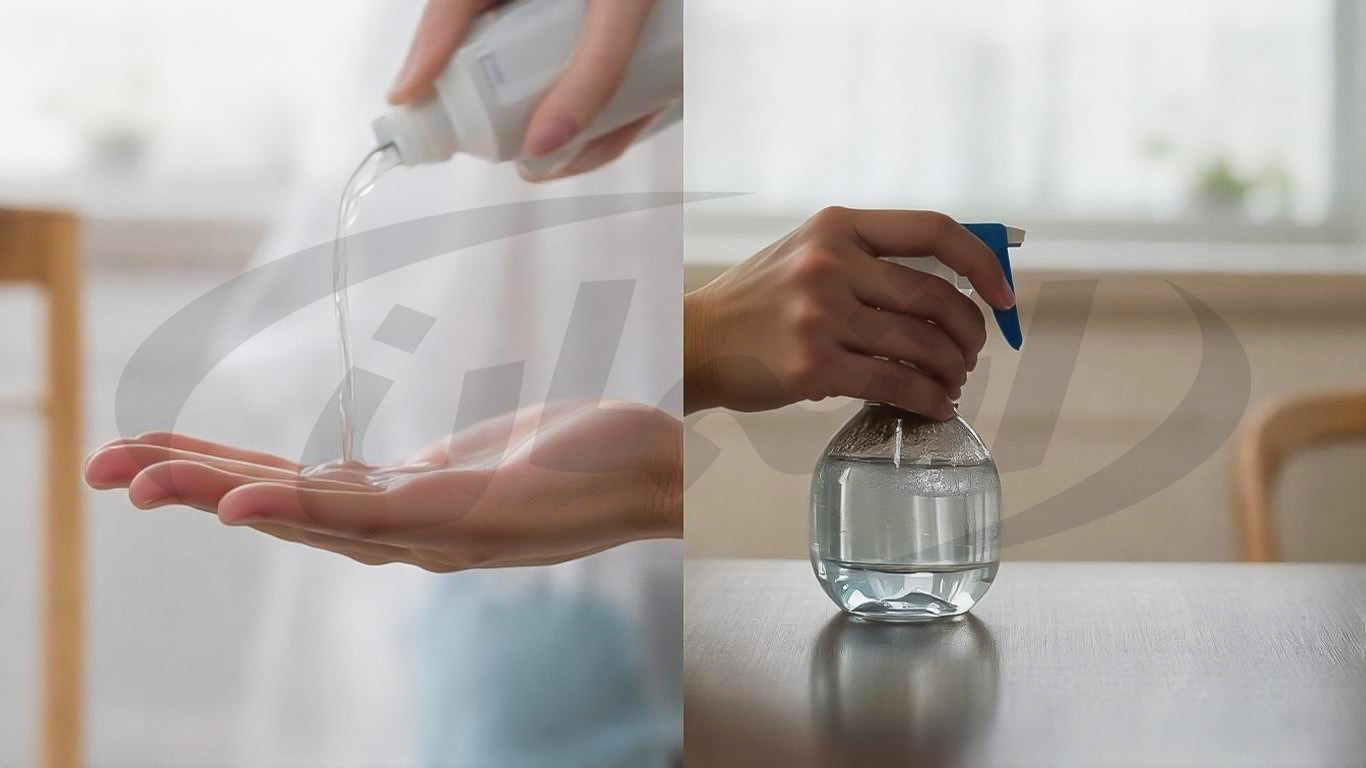 تفاوت محلول ضدعفونی دست و سطوح | مقایسه ترکیبات حاوی الکل و اتانول + نکات خرید | اشمان