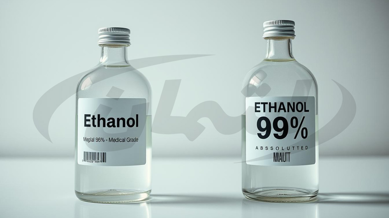 تفاوت اتانول ۹۶ درصد و اتانول مطلق ۹۹ درصد چیست؟ بررسی کاربردها در صنایع پزشکی، پتروشیمی و خوراکی|اشمان