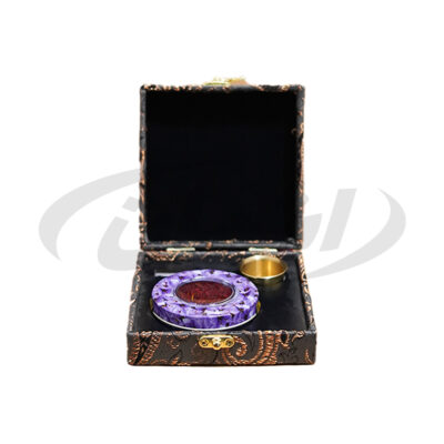 زعفران اصل ممتاز ۱ گرم – جعبه کادویی به همراه ظرف خاتم‌|اشمان