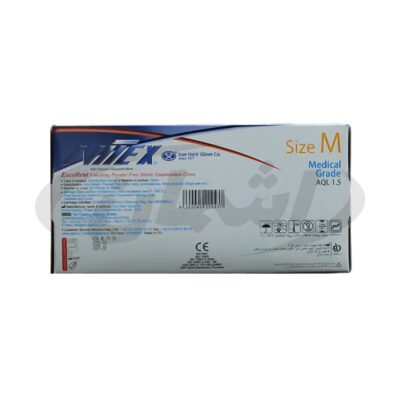 دستکش بدون پودر لاتکس 100 عددی سایز متوسط|اشمان