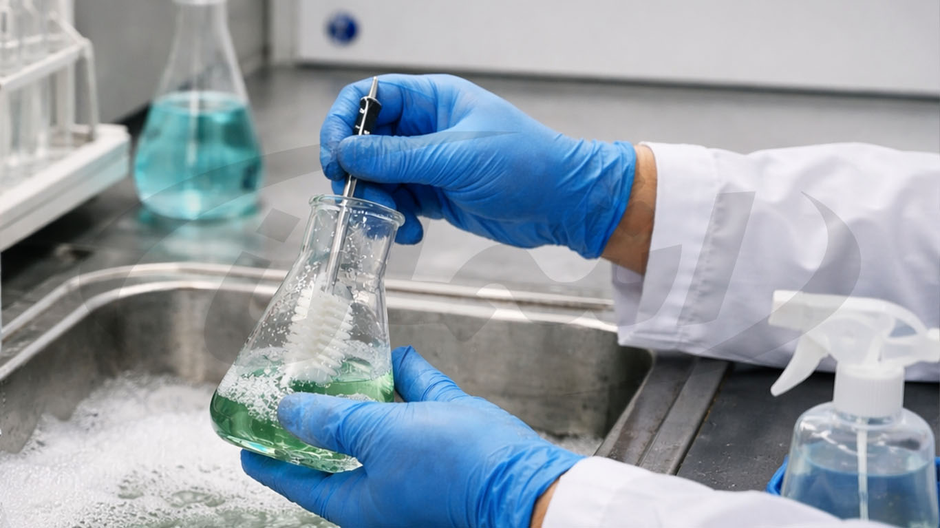 آموزش مرحله‌به‌مرحله ضدعفونی شیشه‌آلات آزمایشگاهی|اشمان